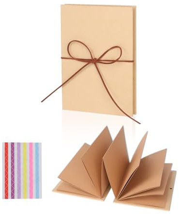 GOZINA Bilderalbum, Fotoalbum Zum Selbstgestalten, Akkordeon-Falten-Sammelalbum, Suitable for Schwangerschaftstagebuch Poesiealbum Kinder Hochzei Postkartenalbum (18 x 12.5 cm)