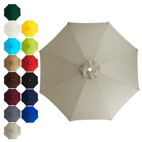 CDPTD Sonnenschirm Ersatzbezug 2m 2.3m 2.5m 2.7 m 3m 6/8 Rippen,UV 50+ Patio Umbrella Cloth Cover Stoff Ersetzen Für Garten Terrasse Strand Pool Markt Tisc Ampelschirm (3m / 6 Rippen,TYP-14)