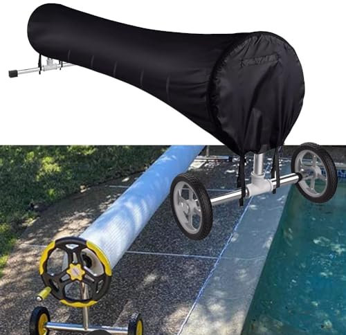 Pool Cover Reel, Open Air Swimming Pool Roll Cover With Adjustable Straps, Swimming Pool Roll Cover Protector Available In 16/18/20/24FT Sizes(20FT)