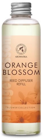 Raumduft Nachfüllflasche Orangenblüte 200ml - Raumerfrischer - Nachfüller für Duftdiffusor - Raumbeduftung - Blumenduft - Zuhause - Büro - Boutique - Aromatherapie - Reed Diffuser Refill