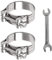 FINEASY 2 Stück Gelenkbolzenschelle Edelstahl, Auspuffschelle, Schlauchschellen, Motorrad Auspuff Schellen, Universal Auspuffschelle Rohrverbinder Rostfrei und Langlebig (56-59mm)
