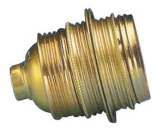 Portalámparas E27 de roscado latonado, ideal para lámparas decorativas y funcionales en hogares y oficinas.