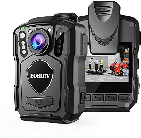 BOBLOV M5 2K 128GB Körperkamera mit Audio, 1440P Police Body Cam für Strafverfolgungsbehörden, 4200 mAh Batterie, IP67 wasserdicht, Dash Cam für Autos mit Saugnäpftassenhalterung(128GB-NOGPS)