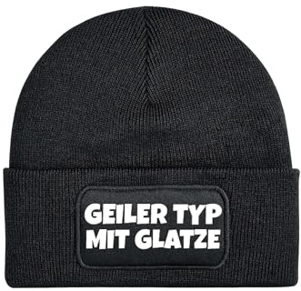 NIMAMA Mütze Beanie Geiler Typ mit Glatze Männer Wintermütze Statement Lustiger Spruch Print Geschenk Strickmütze für Herren