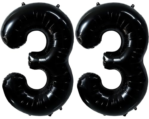 40 Zoll Schwarz Luftballon Zahlen 33 Schwarz Ballon 33. Geburtstag Deko Zahlenballons 33 Riesen Helium Luftballon 33 Party Dekoration Hochzeit Geburtstag Nummer 33