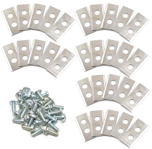 Lames de tondeuses, 30 Pcs Robots Longue durée, vis incluses, pour Les Robot Tondeuse Worx Landroid, Landxcape et Einhell, Lames de Rechange, Argent
