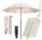 4smile Sonnenschirm Strand UPF 50+, Fb. Beige - Praktischer Reise Sonnenschirm für Koffer Ø 160 cm - Funktioneller Strandschirm klein faltbar, kompakter Strandschirm koffertauglich