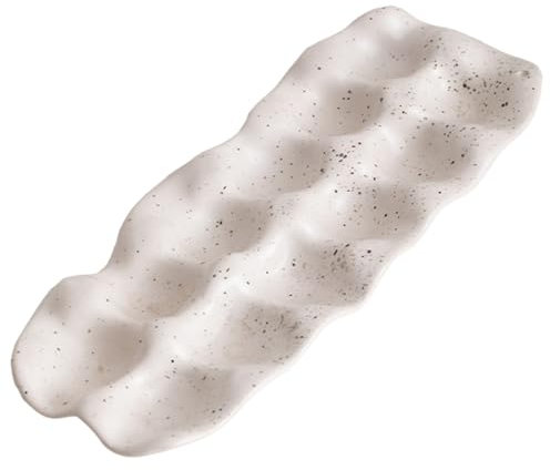 Porte-œuf en céramique 12 Grille Minimaliste et support d'oeuf moderne Fasée plateau de rangement réutilisable pour comptoir de cuisine, réfrigérateur.