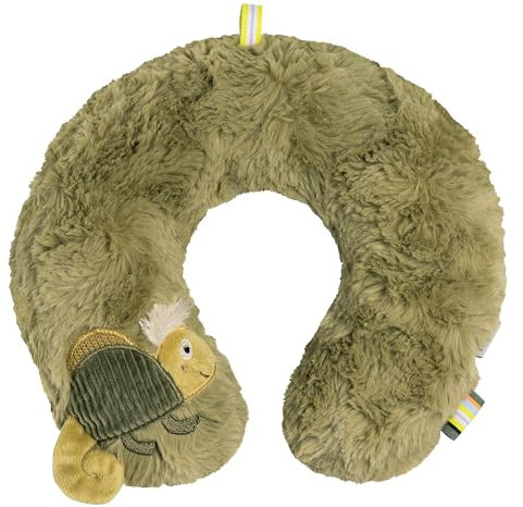 Fehn Nackenstütze Chamäleon – Nackenkissen mit Tierapplikation – Ergonomische Form des Nackenhörnchens stützt, entlastet und bietet sicheren Halt in Auto, Babyschale oder Kinderwagen