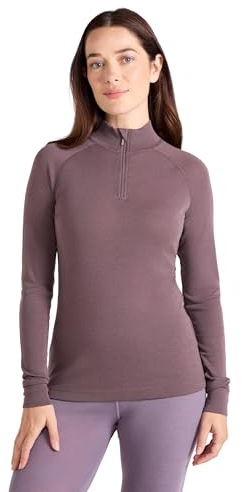 Mountain Warehouse Merino Womens Zip Neck Thermal Top | Lightweight & Comfortable Merino Wool Long Sleeve T-shirt for Longer Wears, Thermal Underlayer for Winter & Everyday Wear