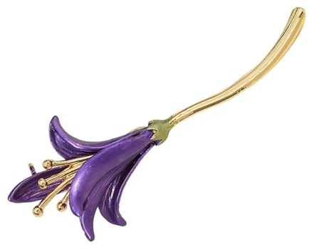 Broche jonquille en alliage robuste peinte à la main avec motif floral portable pour femme