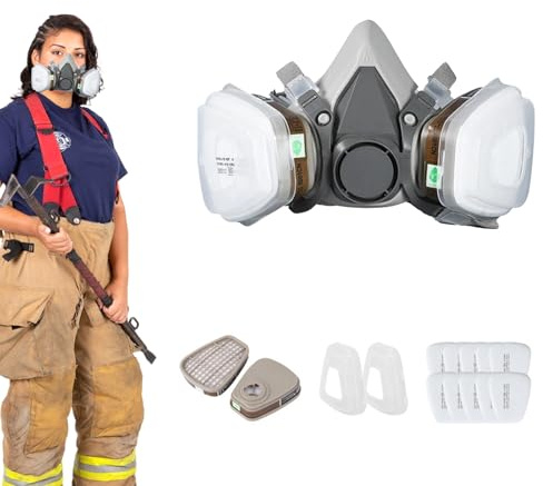 Atemschutzmaske – langlebiges wiederverwendbares Gesichtsmaske, schützendes Staubfiltersystem, leichte und sichere Abdichtung, leicht zu reinigen | Spritzlackierung, Heimwerkerrenovierung