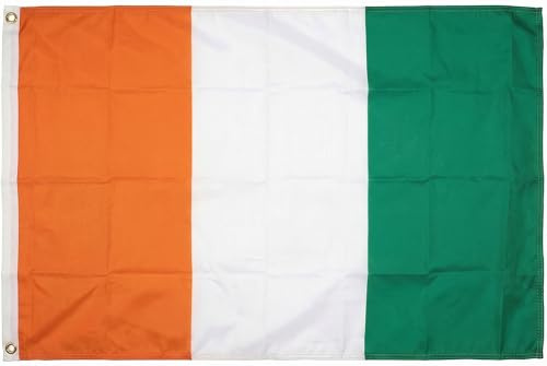 Flaggenfritze® Elfenbeinküste Flagge 60 x 90 cm, kompakte ivorische Fahne mit 2 Metallösen für Fußballabende, Balkon und Deko + Gratis Sticker