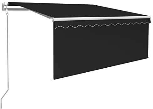 Foknhdi Tenda da sole automatica, 3 x 2,5 m, colore antracite, con struttura in alluminio e telecomando, tenda da sole salvaspazio per terrazze, balconi e giardini, in poliestere robusto per una lunga
