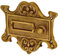 Sonnette de porte antique P9181 en laiton patiné avec plaque de sonnette et bouton de sonnette - Fabriquée à la main selon des modèles anciens