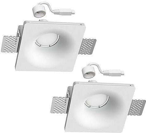 ledscom.de Foco empotrable de escayola GIDS DIY incl. lámpara GU10 450lm cada uno blanco Juego de 2