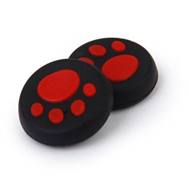 Cubierta de silicona para joystick analógico para controlador Dualshock 4 de PS4 Pro, Slim, controlador de Xbox One, Xbox One S, Elite, Xbox 360, PS3, PS2, Wii U, serie de gatos Green rosso