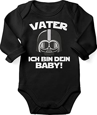 miKalino Babybody mit Spruch für Jungen Mädchen Unisex Langarm Vater - ich bin Dein Baby! | handbedruckt in Deutschland | Handmade with love