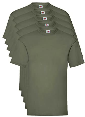 Fruit of the Loom Valueweight 5 Pack Camiseta, Verde (Classic Olive 59), Large (Pack de 5) para Hombre