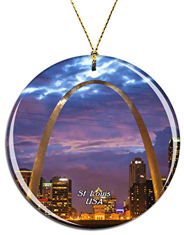 Weekino USA Amerika Der Gateway Arch St. Louis Weihnachtsdekoration Christbaumkugel Hängender Weihnachtsbaum Anhänger Dekor City Travel Souvenir Collection Porzellan 2,85 Zoll