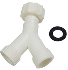 LICHTBLAU Y Adapter für Wasserzulauf 3/4 mit Dichtung für Waschmaschine und Geschirrspüler I 1x Innen- und 2x Außengewinde für Spülmaschine I Ersatzteile für Geschirrspülmaschine