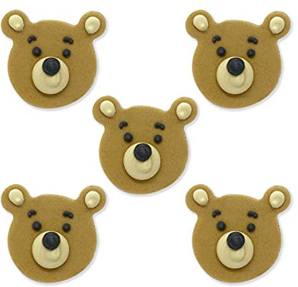 Anniversary House Teddy Bear Face Sugarcraft Toppers, SF606, Brown