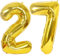 Helium Luftballons Gold 40 für 27. Geburtstag - Party Deko Supplies, Folienballon für Mann und Frau (27 Stück)