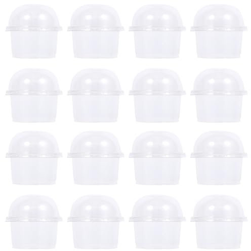 DOITOOL Vasitos Aperitivos Plastico, 50 Unidades De Vasos Con Tapa, Envases Individuales Para Cajas Para Tartas Transparentes Para Ensaladas De 250ml, Vasos Plastico Vasos Desechables Con Tapa