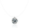 Ciondolo singolo con zirconi cubici (8mm) Base in argento sterling 925 con collana a clavicola a catena trasparente per donna 16 +2