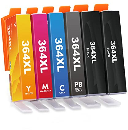 364XL Kompatible Druckerpatronen als Ersatz für HP 364 364XL Multipack für Deskject 3520 3070A, für Photosmart 5510 5520 5524 6510 6520 b110a b109a, für Officejet 4620 4622(6er-Pack)
