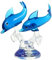 jojofuny Delphin-Ornament Delfin-briefbeschwerer Aus Glas Glasfiguren Delphin-gartenstatue Paarverzierung Mini-Delfin Delphin-Figur Delfinfigur Aus Kristall Tier Glasfische Liebhaber