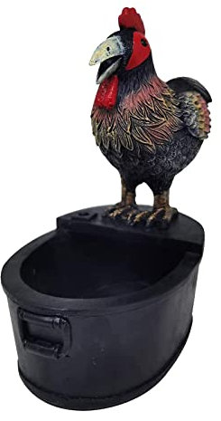 a-r Fontaine à eau en résine d'extérieur | Chouette, corbeau, coq, fontaines en résine, statues de jardin pour patio, cour, fontaines de pelouse, décoration extérieure A2/b12