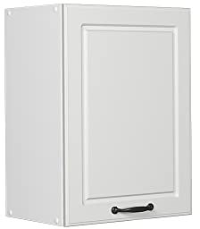 Vicco Hängeschrank R-Line, hängender Küchenschrank, Weiß Landhaus/Weiß, 45 cm