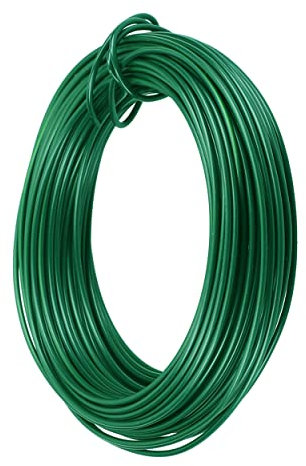 mumbi 20 m para Plantas, Alambre enroscado, Alambre de tensión, Alambre para Plantas, Alambre de jardín, 2 mm