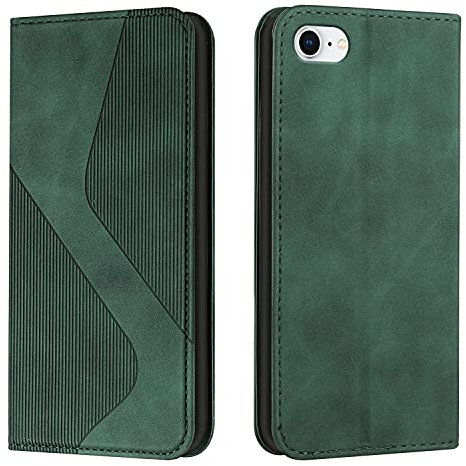 Mo-Somnus Kompatibel mit iPhone 6S/iPhone 6 Hülle, Magnet PU Leder Flip Wallet Case Tasche Handyhülle, Stoßfeste Klappbar iPhone 6S/6 (4,7 Zoll) Brieftasche Klapphülle mit [Kartenfächer] (Grün)