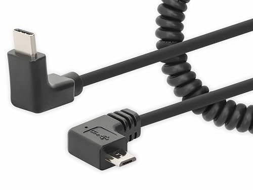 Manhattan Câble spirale USB-C vers micro USB Noir 1 m