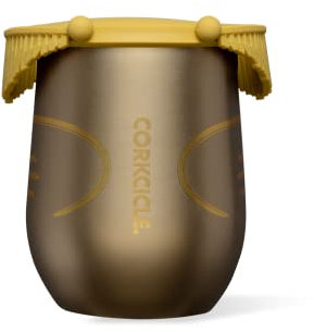 Corkcicle Stemless Insulated Wine Glass Tumbler - Keeps Beverages Cold 6 Hours & Hot 3 Hours - Stainless Steel - Easy-Grip - Summer Drinkware Gift - Keeps Drinks Ice Cold - 12 oz - Golden Snitch