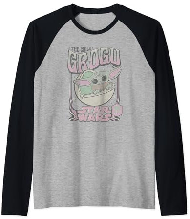 Star Wars: The Mandalorian The Child Vintage Poster Raglan Baseball Tee
