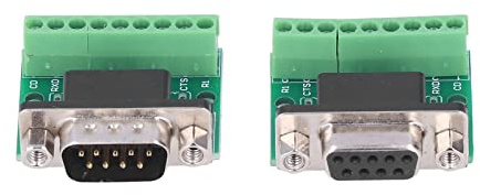 Tefola Adaptador de Conector Macho Hembra DB9, Terminal de Tornillo DB9 Hembra Macho Terminal de Tornillo Placa de conversión de 9 Pines y 9 Orificios para RS232 RS485