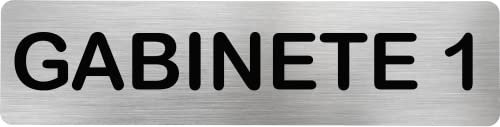 MovilCom® - Señal de acero inoxidable GABINETE 1 | Placa puerta INOX | Señal informativa | Cartel Puerta 200X50mm