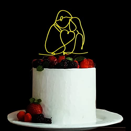 ENYACOS Cake Topper Hochzeit Tortendeko Mr & Mrs Deko Hochzeitstorte Tortenstecker (A)