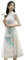 Robe d'été pour femme, robe brodée Ao Dai Cheongsam, costume chinois Qipao Hanfu Tang, champagne, Taille M