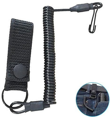 Paracord Tactical Lanyard, Rsg Halterung Polizei, Spiral Schlüsselanhänger Sicherungsseil, Elastisches sicherungsseil, Camping Nylon Anti-Lost-Lanyard, Spiralkabel Tauchen für Angeln, Wandern,Jagen