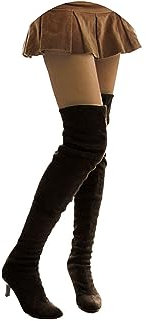 tinetill Stivali Sopra Il Ginocchio Donna Tacchi Alti in Pelle Scamosciata Stivali Lunghi Scarpe Invernali Calde Stivali Eleganti con Gambo Lungo Stivali Alti Al Ginocchio con Tacchi a Spillo