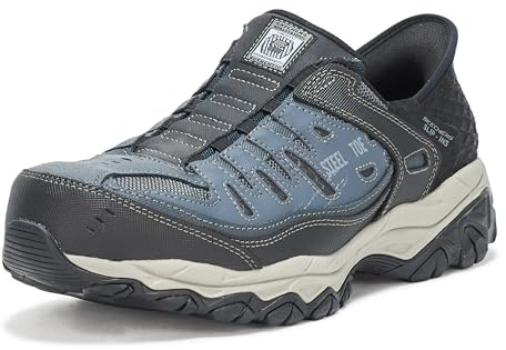 Skechers Men's Work Hands Free Slip ins Cankton Faison St, Navy/Grey, 12W