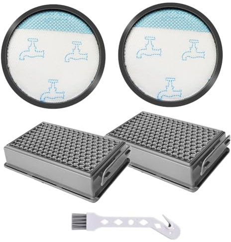 Set di 4 filtri HEPA per aspirapolvere Compact Power XXL RO4825EA RO4871EA RO4855EA, 2 filtri di protezione motore, 2 filtri di scarico, con spazzola di pulizia
