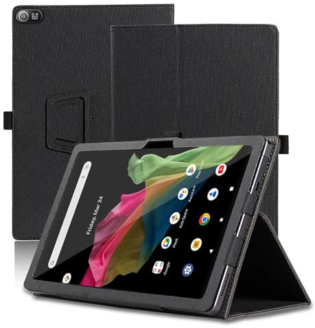 Funda para Acer Iconia Tab A10, 10.1 inch, Iconia Tab A10 Tablet Funda, Funda Protectora Plegable con Soporte para Lápiz y Correa para la Muñeca(No compatible con Acer Iconia Tab A10-21-A43P). (Negro)