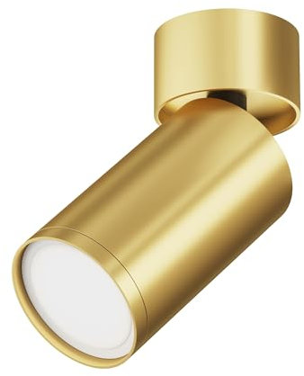 Maytoni FOCUS S Deckenleuchte – Ø5,2 cm - GU10 Deckenlampe aus Aluminium – LED Lampe – Leuchte für Decke in Küche, Flur, Wohnzimmer oder Esszimmer – Matt Gold