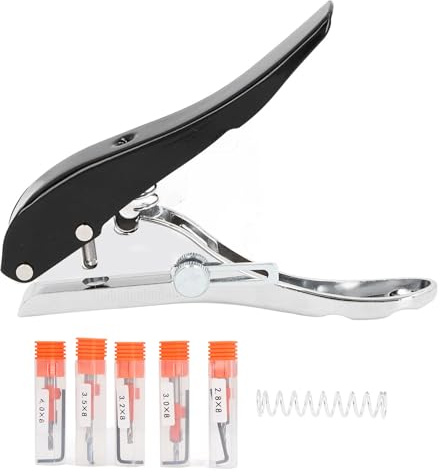 Edge Banding Punching Pliers, 8mm Hole Punching Pliers, Edge Band Puncher Pliers with 5 Countersunk Drill Bits Handheld, Insertion Extraction Tools