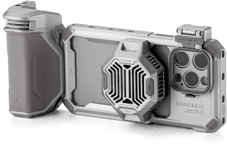 Tilta Khronos Advanced Kit Kompatibel mit iPhone 15 Pro Max - Titanium White | Phone Case Cooling Fan ND Filter PD Focus Handle